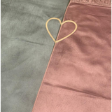 QURAYA ® Tapis de prière personnalisé - Coffret DeLuxe (Ensemble Couple) Gris & Rose